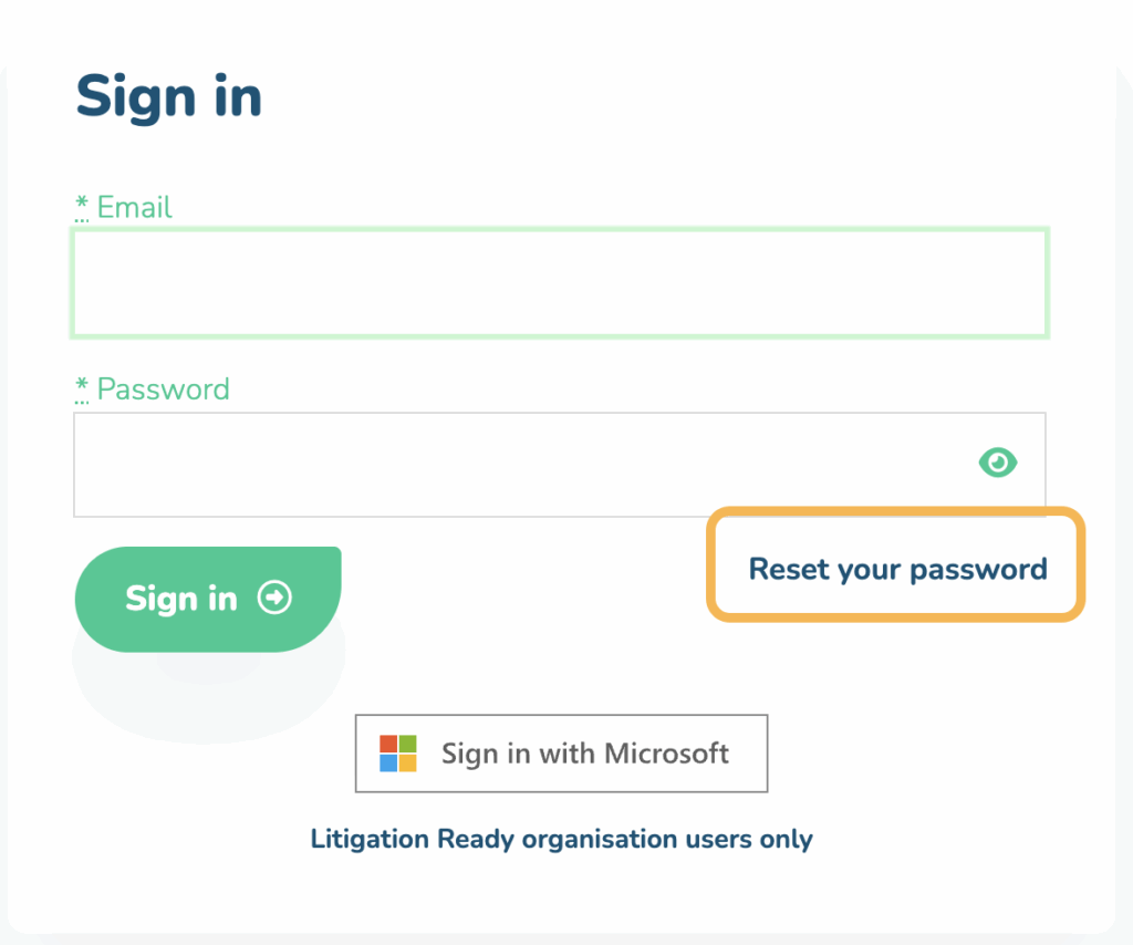 Reset password